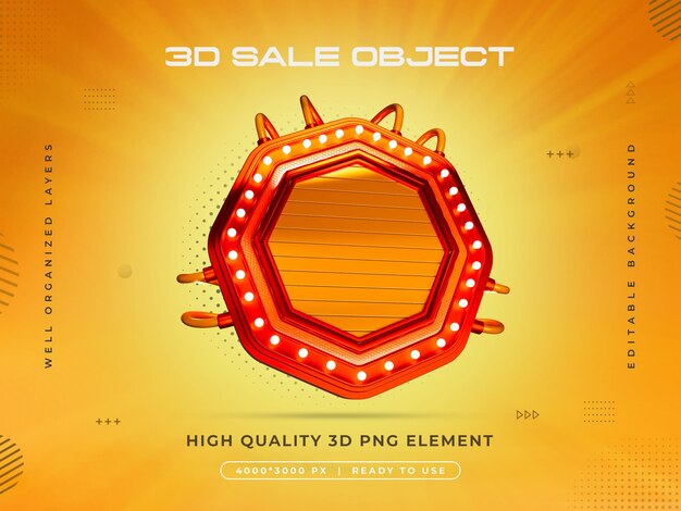 Renderizado 3D del objeto de venta aislado