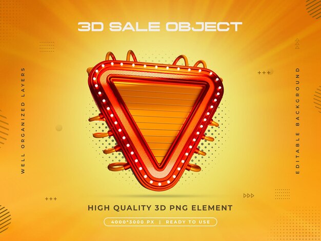 Renderizado 3D del objeto de venta aislado