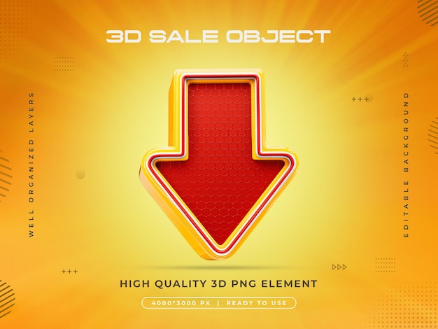 Renderizado 3D del objeto de venta aislado