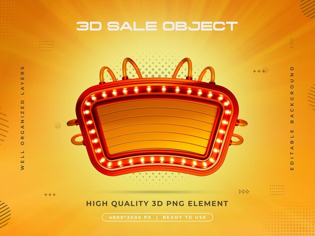 Renderizado 3D del objeto de venta aislado