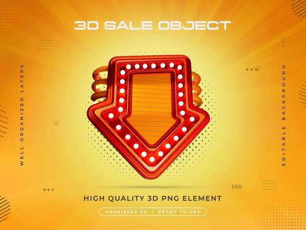 Renderizado 3D del objeto de venta aislado