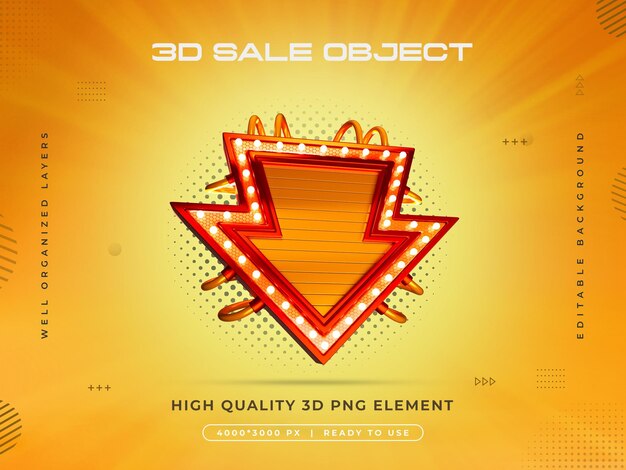 Renderizado 3D del objeto de venta aislado