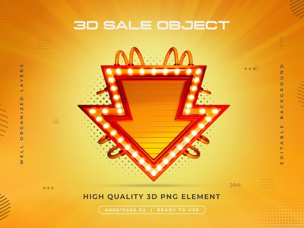 Renderizado 3D del objeto de venta aislado