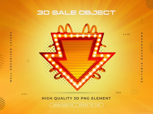 Renderizado 3D del objeto de venta aislado
