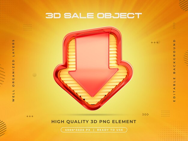 Renderizado 3D del objeto de venta aislado