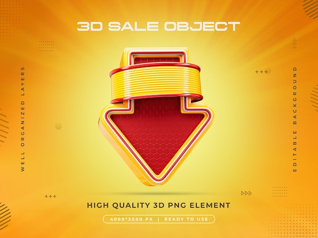 Renderizado 3D del objeto de venta aislado