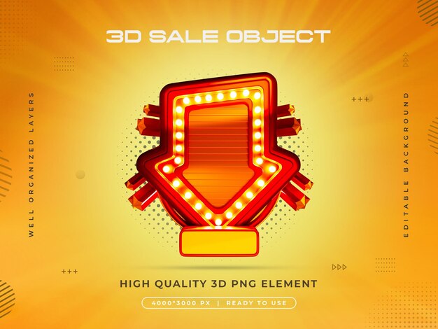 Renderizado 3D del objeto de venta aislado
