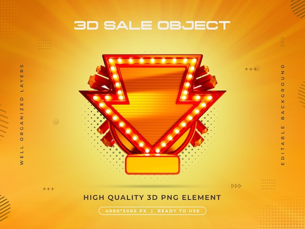 Renderizado 3D del objeto de venta aislado