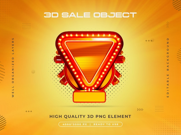 Renderizado 3D del objeto de venta aislado