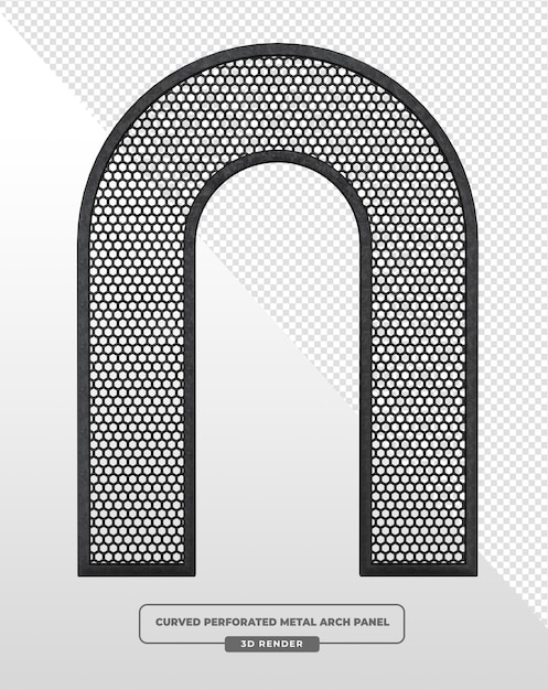 Renderizado en 3D del panel de arco metálico perforado