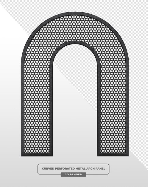 Renderizado en 3D del panel de arco metálico perforado