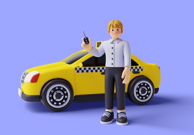 Renderizado 3D de un personaje de la profesión de transporte