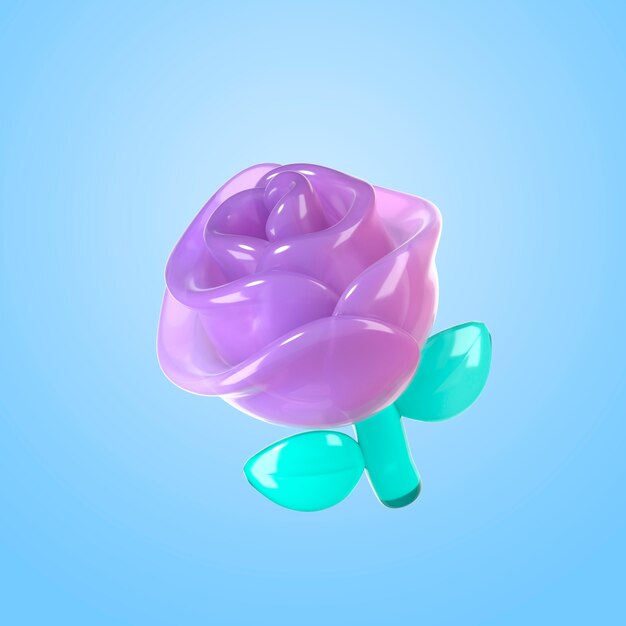 Renderizado en 3D de la rosa de cristal