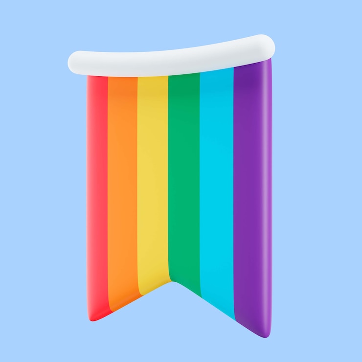 PSD gratuito renderizado en 3d del símbolo del orgullo