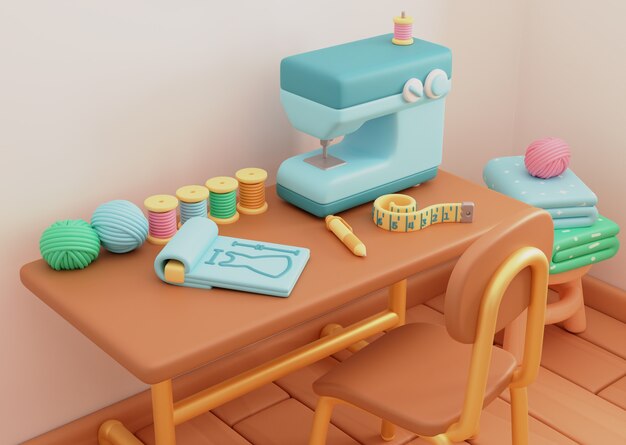 Renderizado en 3D del taller