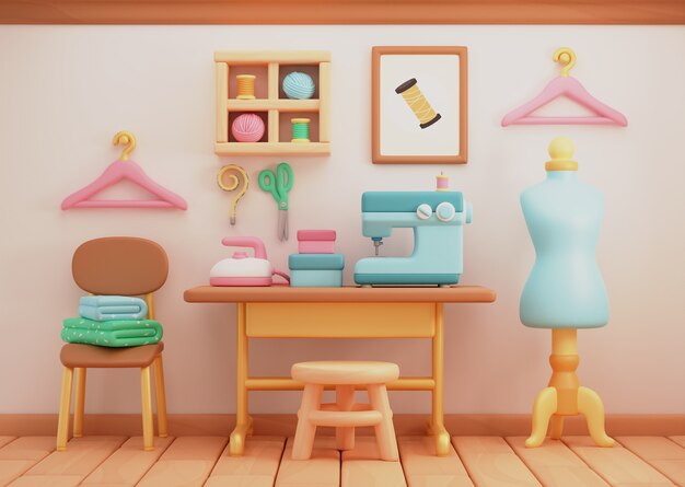 Renderizado en 3D del taller