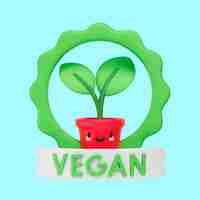 PSD gratuito renderizado de iconos 3d para un estilo de vida vegano