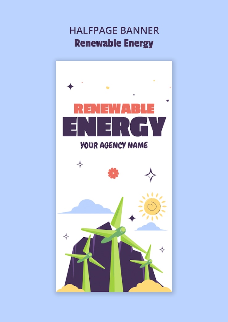 PSD Gratis renewable energy halfpage template design
