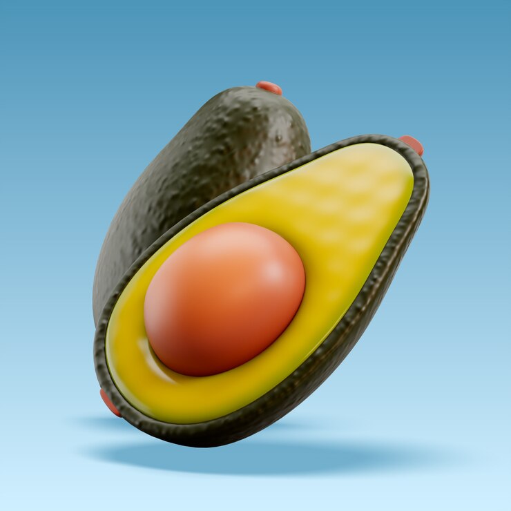 PSD gratuito representación en 3d del aguacate