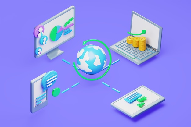 Representación 3D de antecedentes comerciales