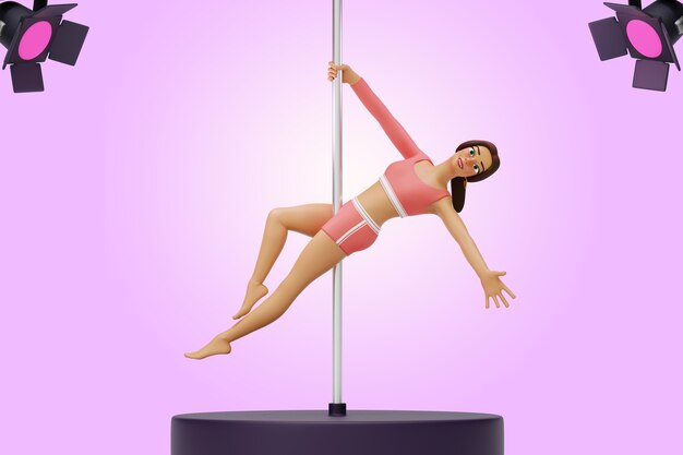 Representación 3D de bailarina