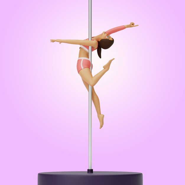 Representación 3D de bailarina