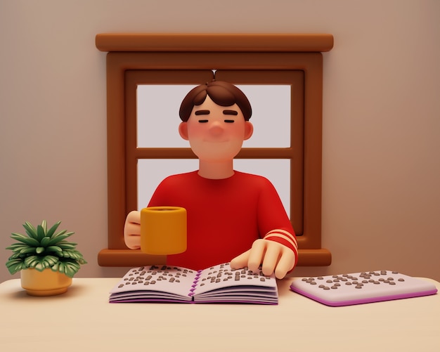 representación en 3D del carácter de la discapacidad visual
