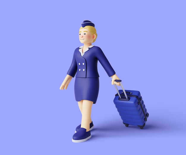 Representación en 3D del carácter de la profesión de transporte