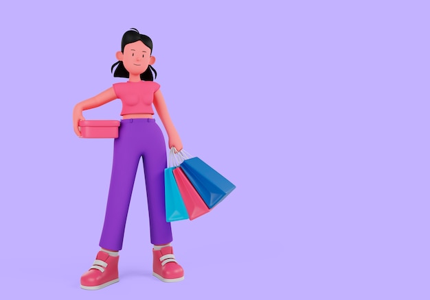 Representación 3d del concepto de compras