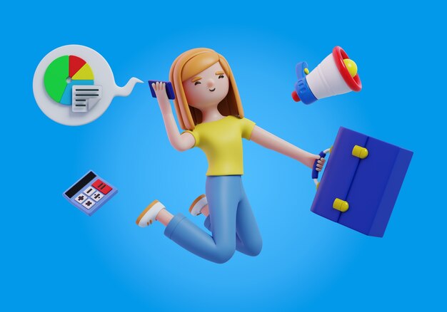 Representación 3d del concepto de objetivo empresarial