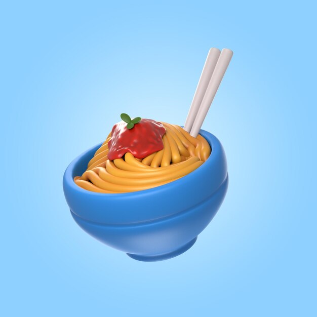 Representación 3D de deliciosa pasta