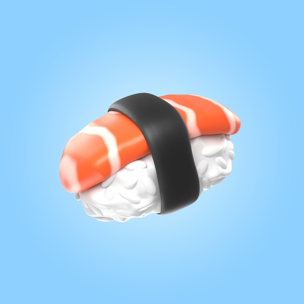 Representación 3D de delicioso sushi