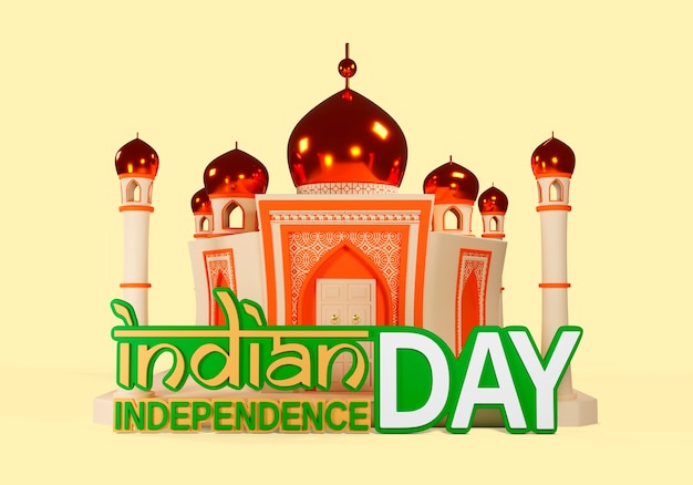 PSD gratuito representación 3d del día de la independencia india