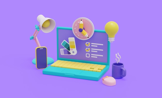 Representación 3D de diseño gráfico.