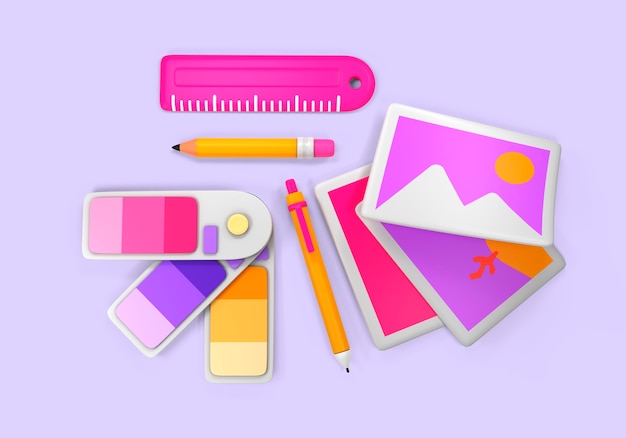 Representación 3D de diseño gráfico.