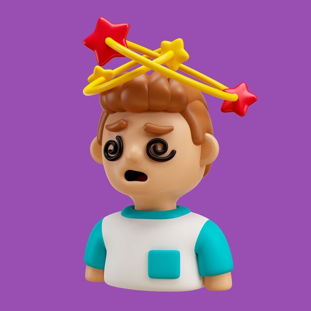 Representación 3d de emoji de avatar de niño