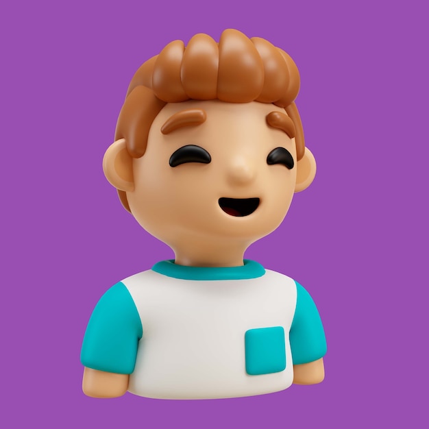 PSD gratuito representación 3d de emoji de avatar de niño