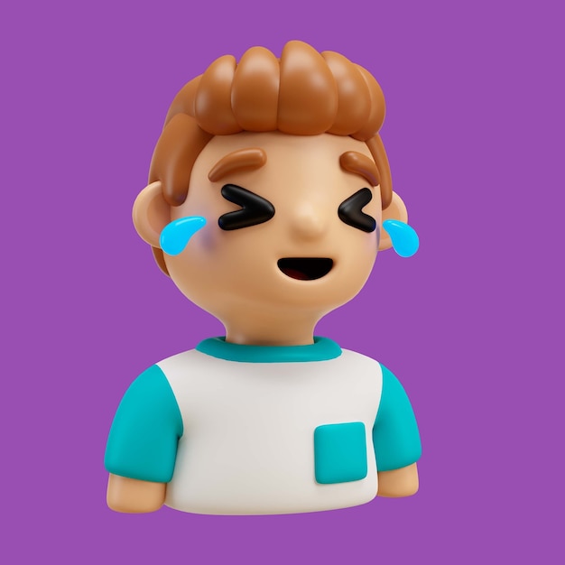 PSD gratuito representación 3d de emoji de avatar de niño