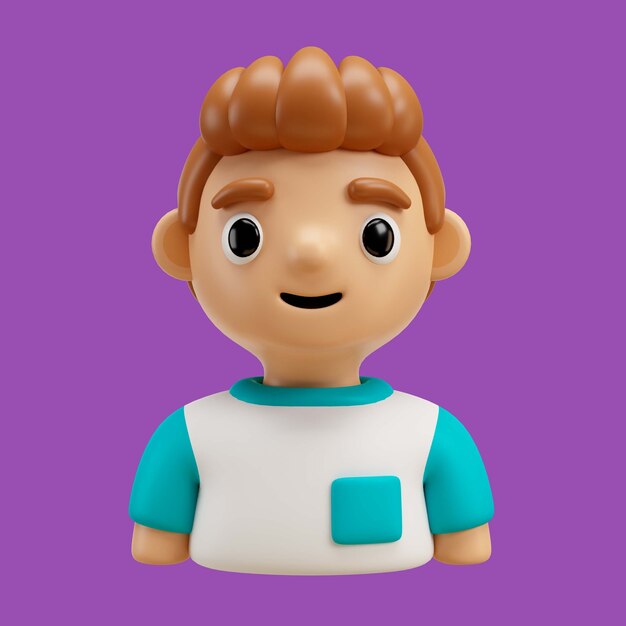 Representación 3d de emoji de avatar de niño