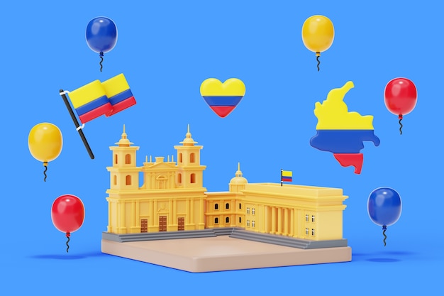 PSD gratuito representación 3d del fondo de colombia