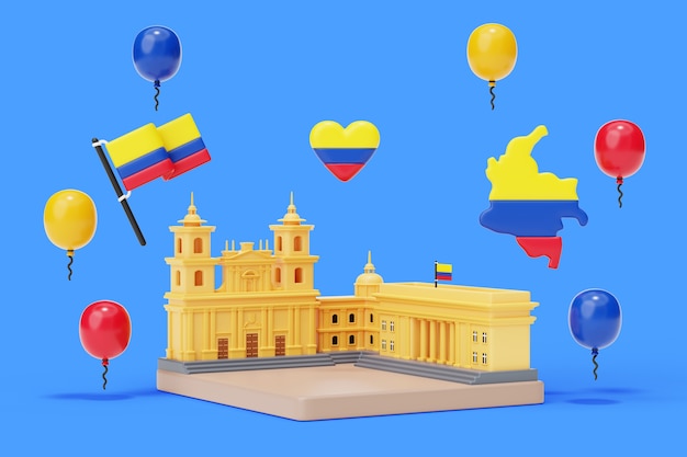 Representación 3D del fondo de Colombia