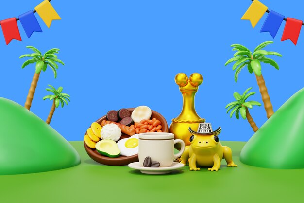 Representación 3D del fondo de Colombia