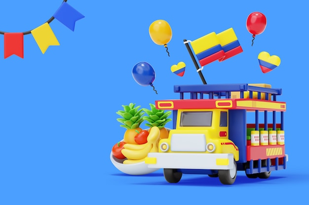 PSD gratuito representación 3d del fondo de colombia