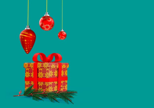 Representación 3d de fondo de navidad