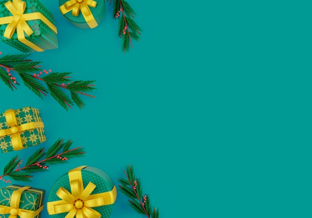 Representación 3d de fondo de navidad