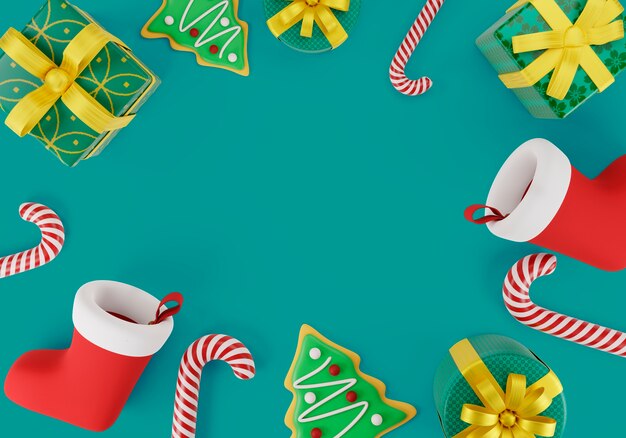 Representación 3d de fondo de navidad