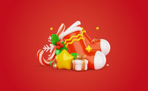 Representación 3d de fondo de navidad