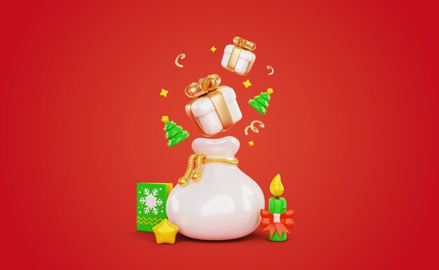 Representación 3d de fondo de navidad