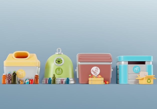 representación en 3D del fondo de reciclaje