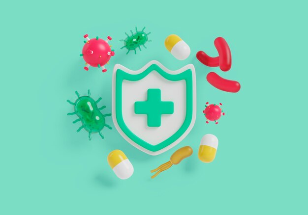 Representación 3D de fondo de ventas de atención médica